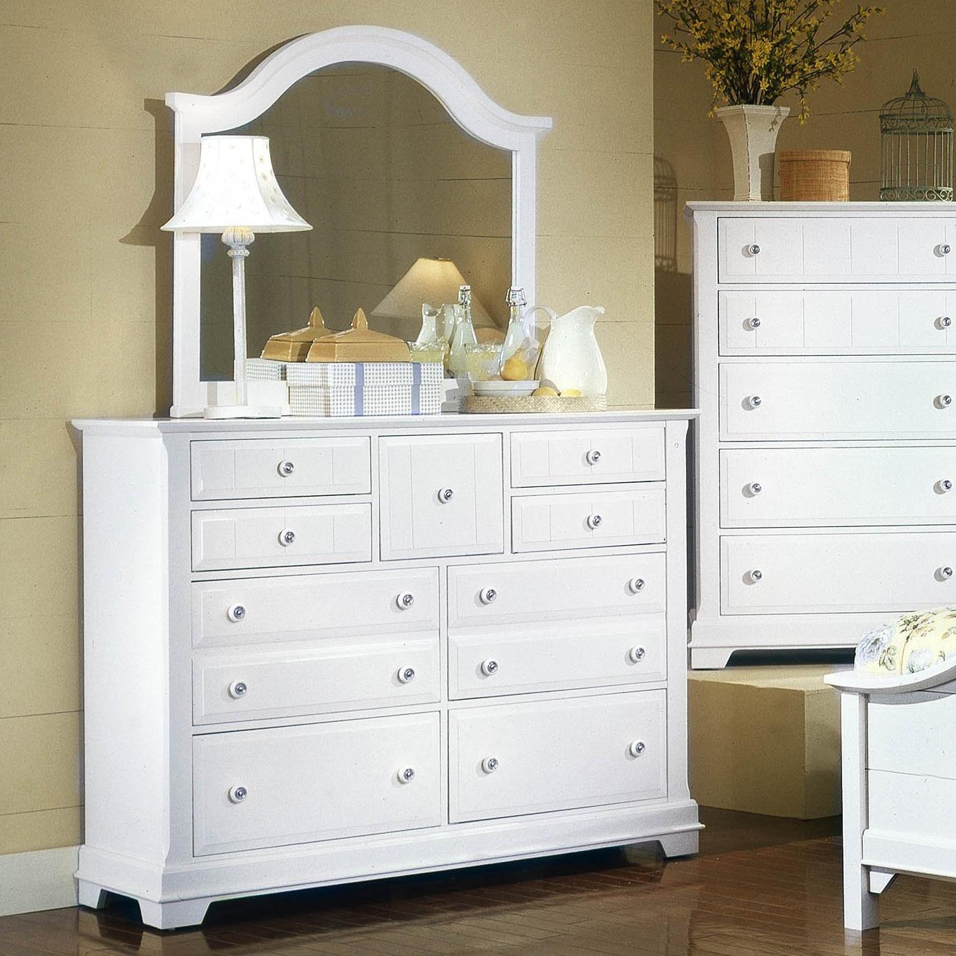 Vaughan Bassett Cottage Triple Dresser and Mirror Darvin Furniture